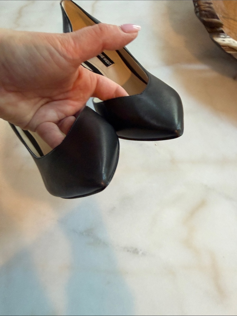 Nine West Black Pointed Toe Heel Pumps - Picture 7 of 9